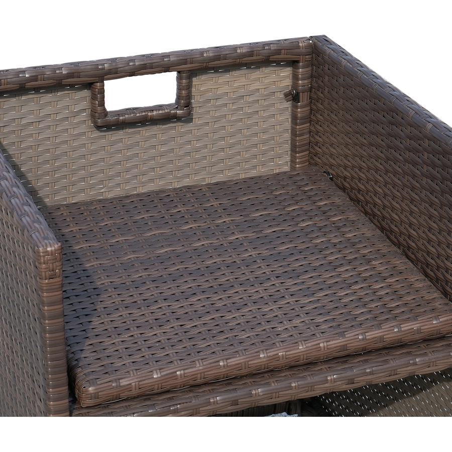 Outsunny Polyrattan Gartenmöbel als 21-tlg. Set braun, cremeweiß