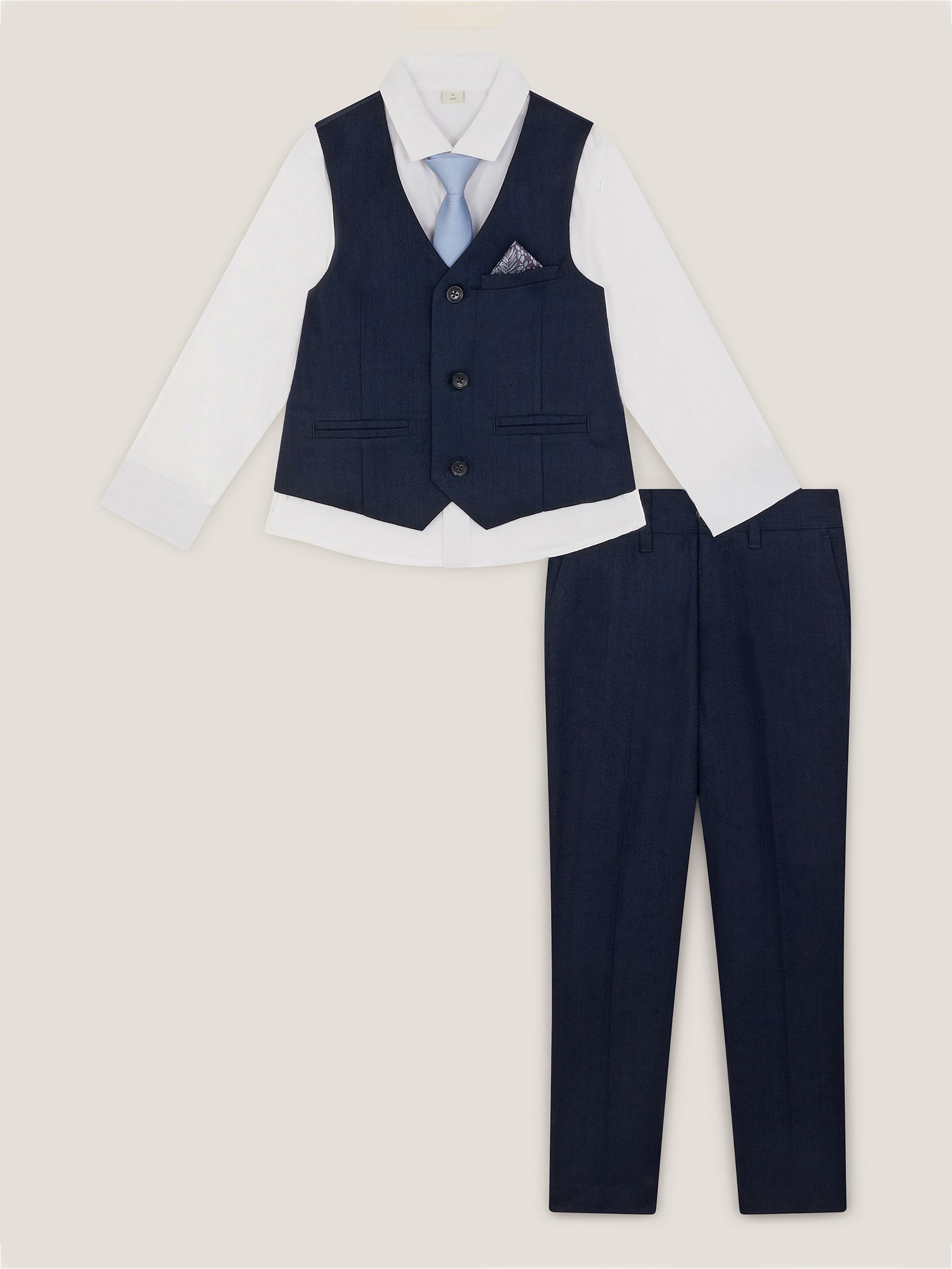 Monsoon Harry 4-Piece Herringbone Suit with Tie