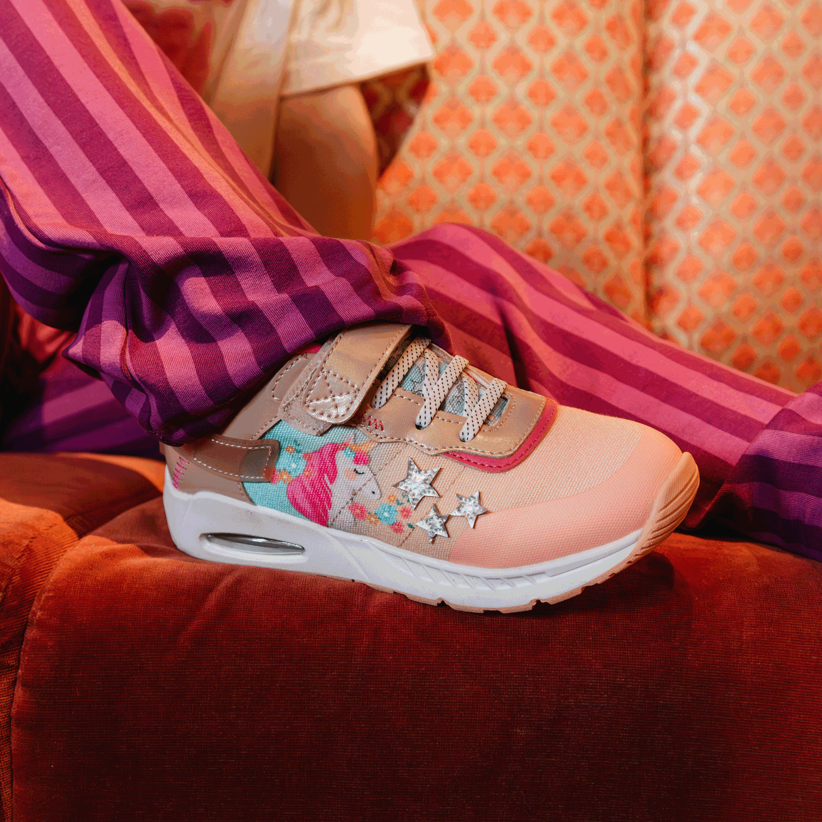 Go Bananas sneaker klittenband – Unicorn Metallic, Microleer | Meisjes scho