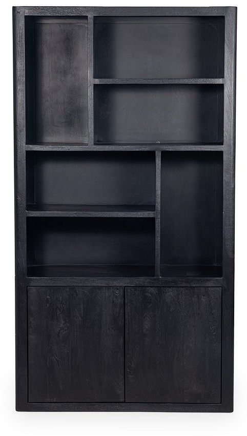 Boekenkast Zwart Tenna B120 x D45 x H220 cm