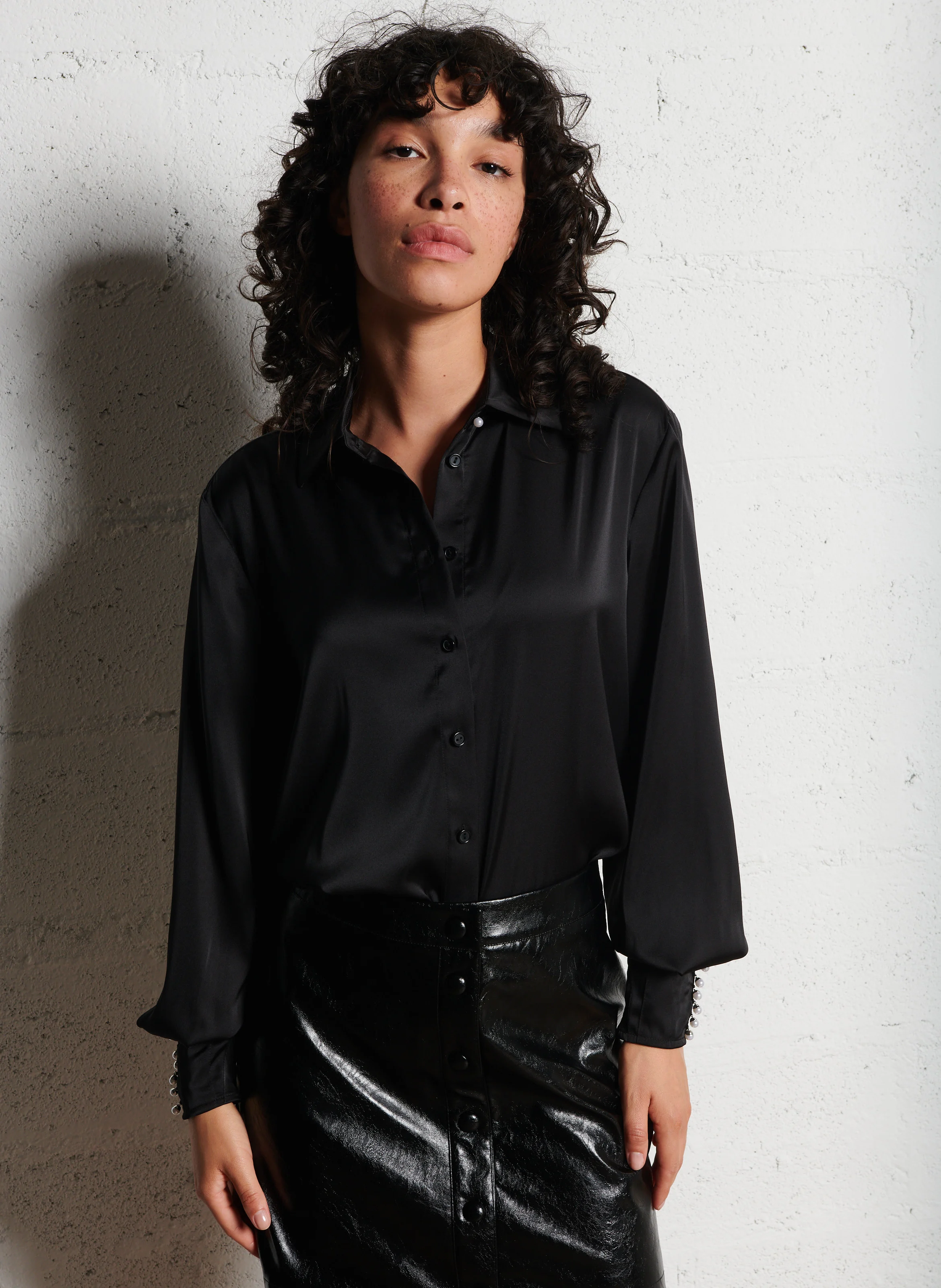 CECE - Chemise droite à col classique | Noir