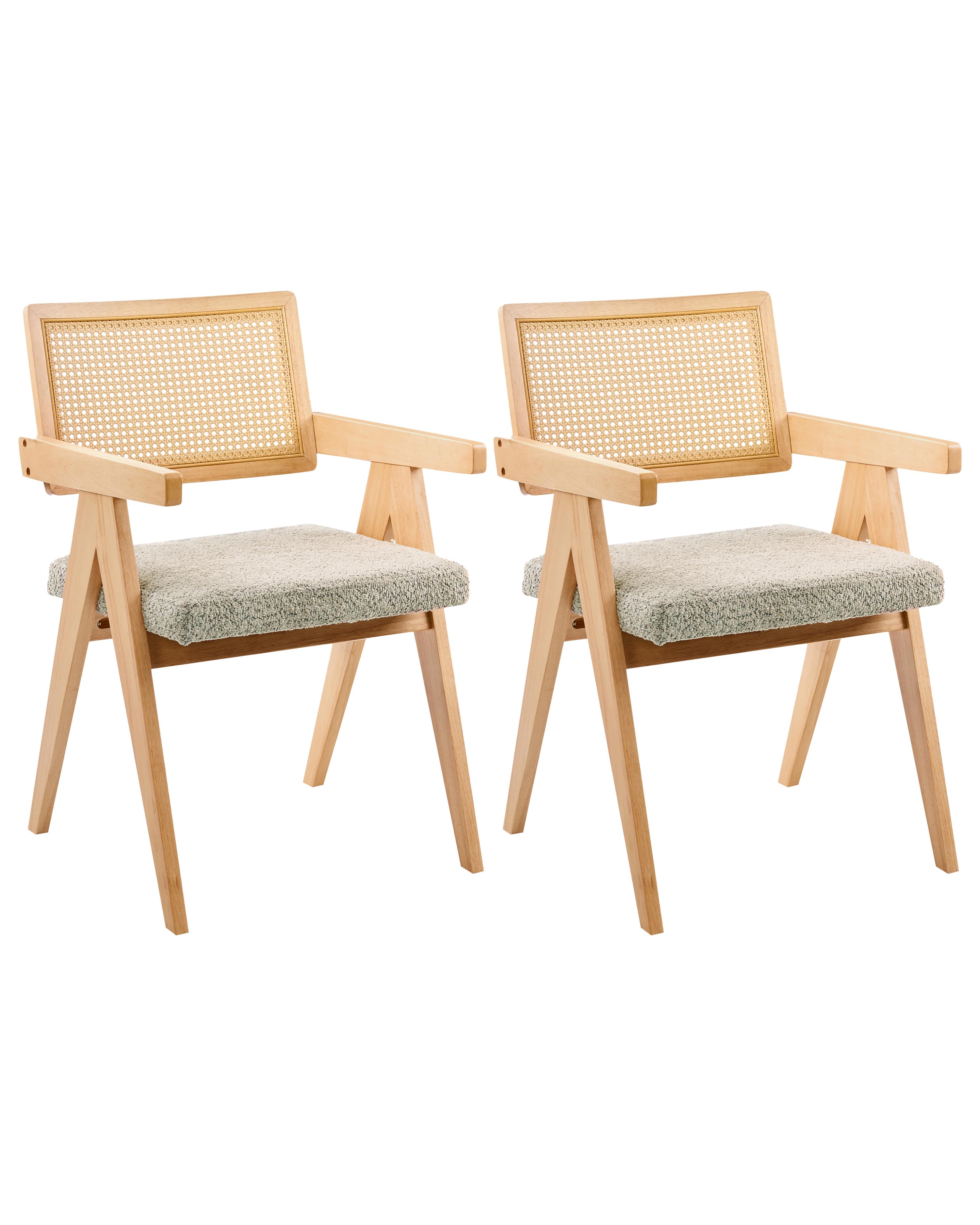 Set van 2 eetkamerstoelen AVA Hout Lichtbruin/taupe