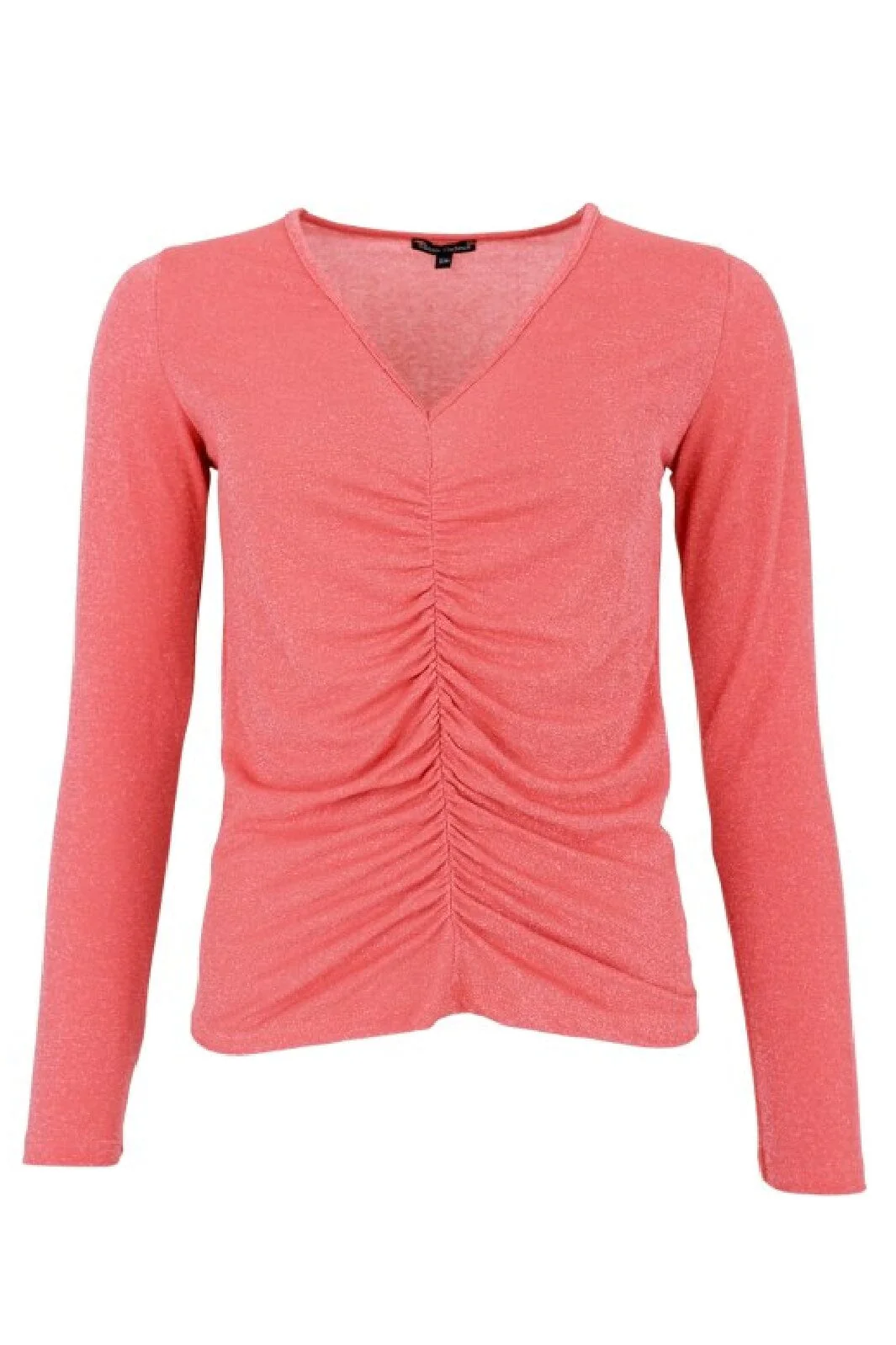 Black Colour Bcfaye Lurex V-Neck Blouse coral