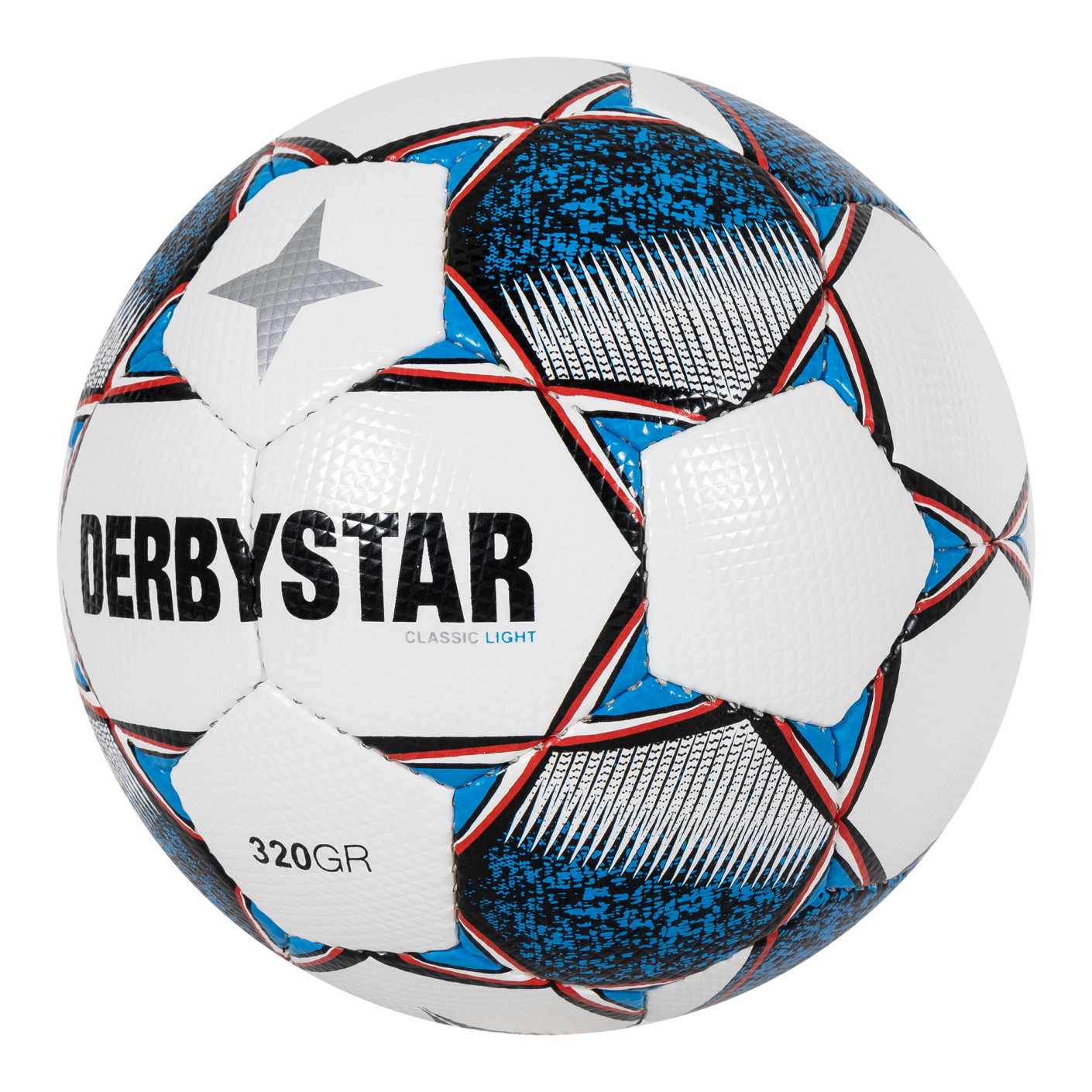 Derbystar Classic Light II 320G Voetbal Maat 5 Wit Blauw Rood