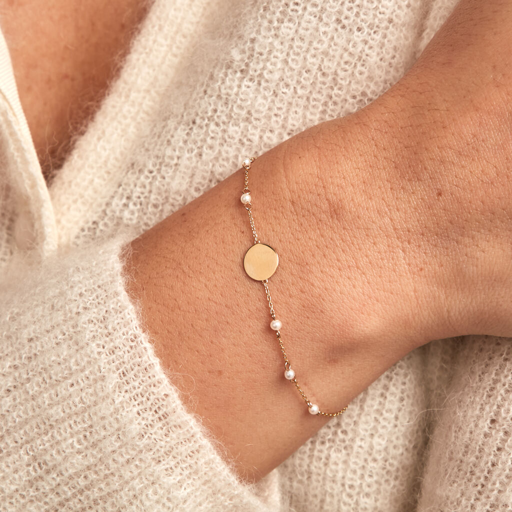 Bracelet Tiny Pearls Or Jaune Perle De Culture
