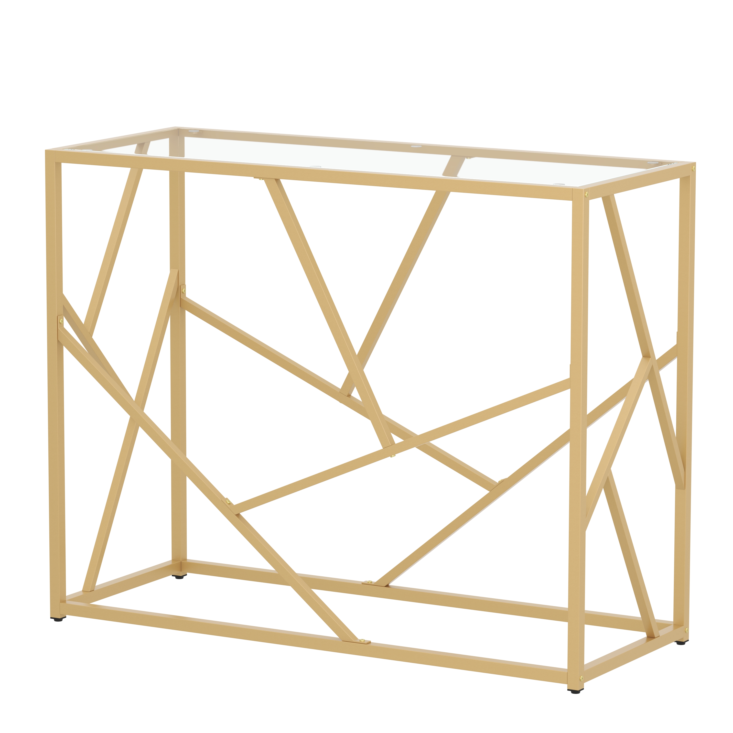 Konsolentisch Glastisch TYRO 100 x 85 cm gold
