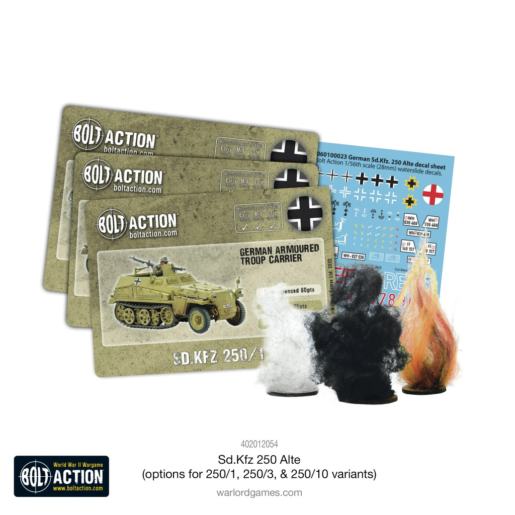 Bolt Action - Sd.Kfz 250 (Alte) half-track (options to make 250/1, 250/3 or 250/10 variants)