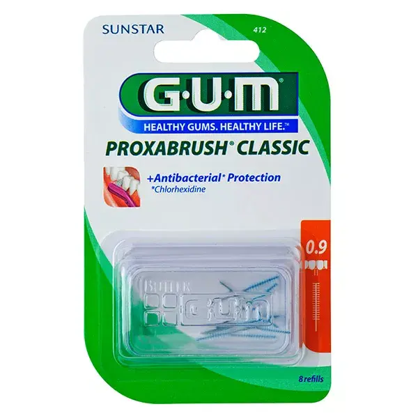 Refis para escova interdental Gum Proxabrush Classic 0,9 mm, 8 unidades