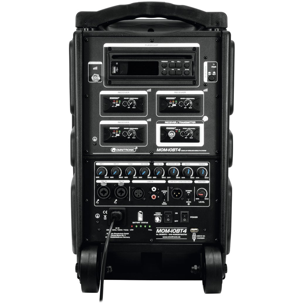 Omnitronic MOM-10BT4 10 inch 80W mobiele accu-speaker