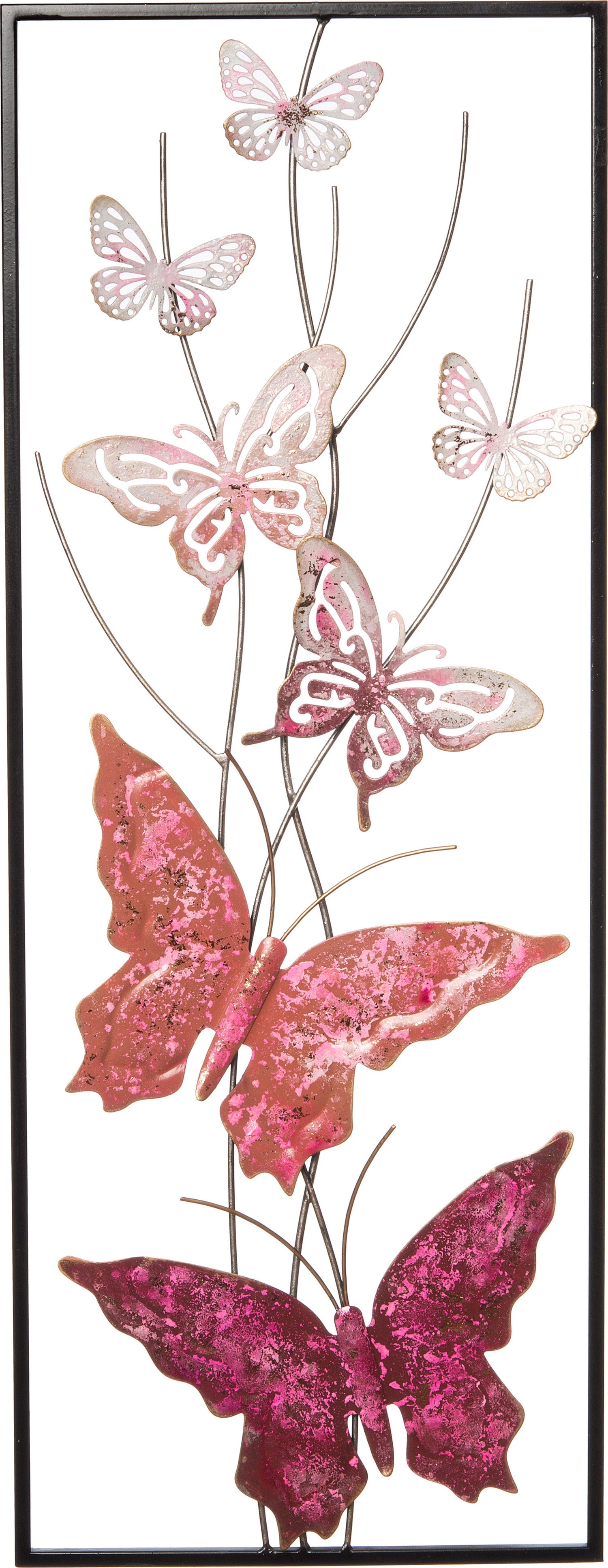 Intratuin tuinwanddecoratie vlinder roze / wit 28,5 x 74 x 4 cm