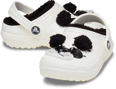 Crocs Classic Fôrede Tøfler, Panda/Chalk