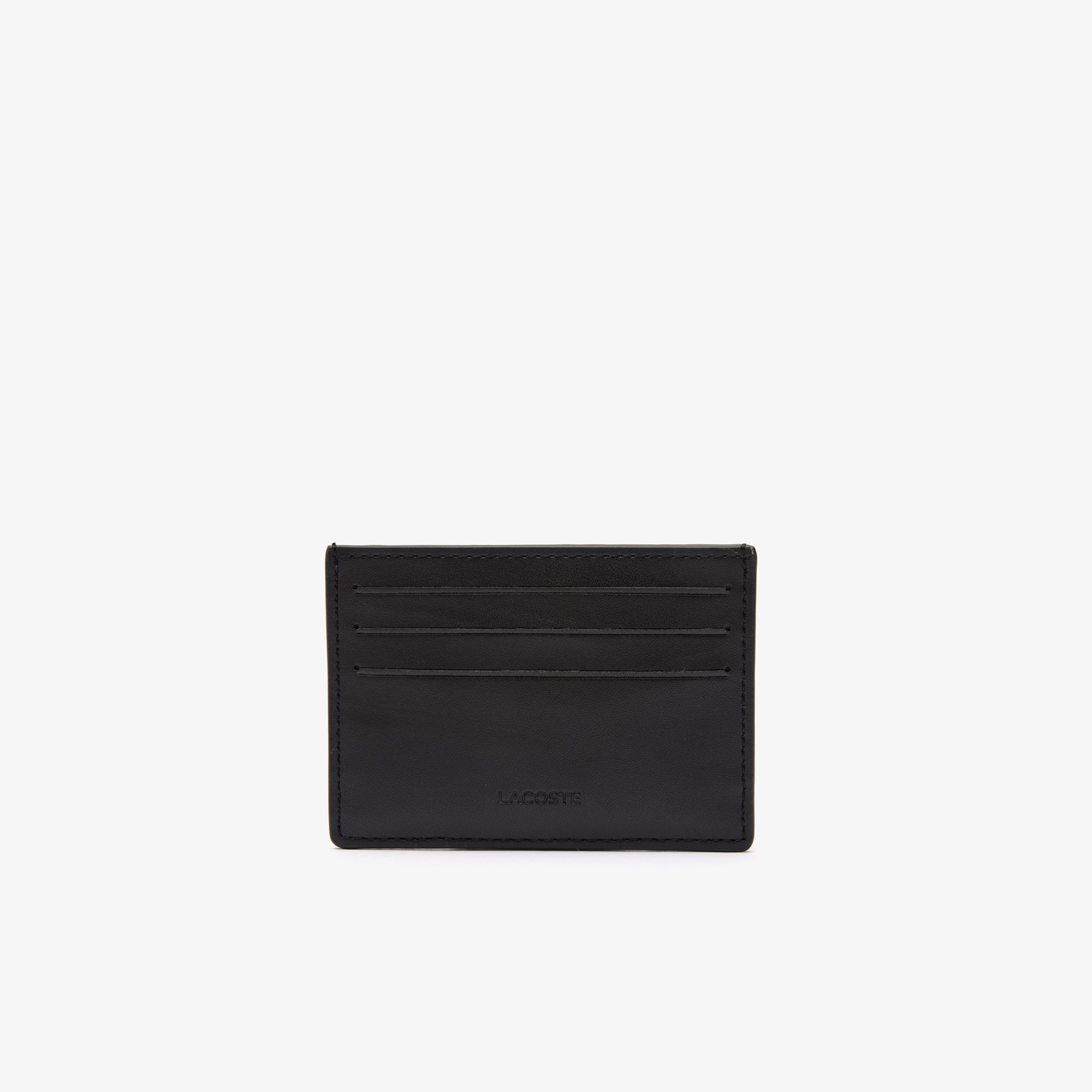 Porte-cartes avec imprimé monogramme en cuir Portefeuilles - Noir - Lacoste - Homme
