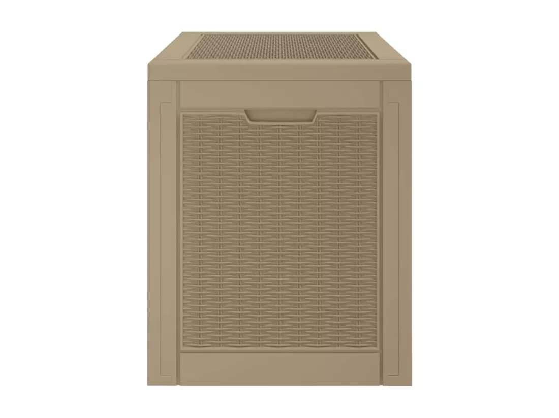 Boîte de stockage de jardin marron clair 55,5x43x53 cm PP