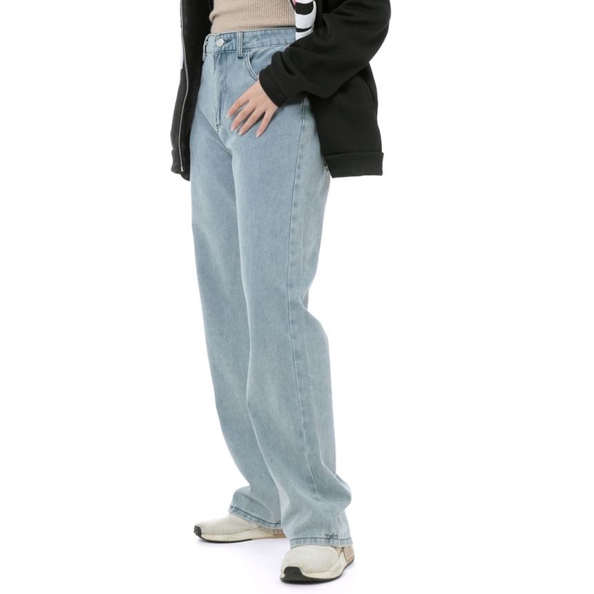 BrickBlack - Hoge taille vlinderprint rechte jeans