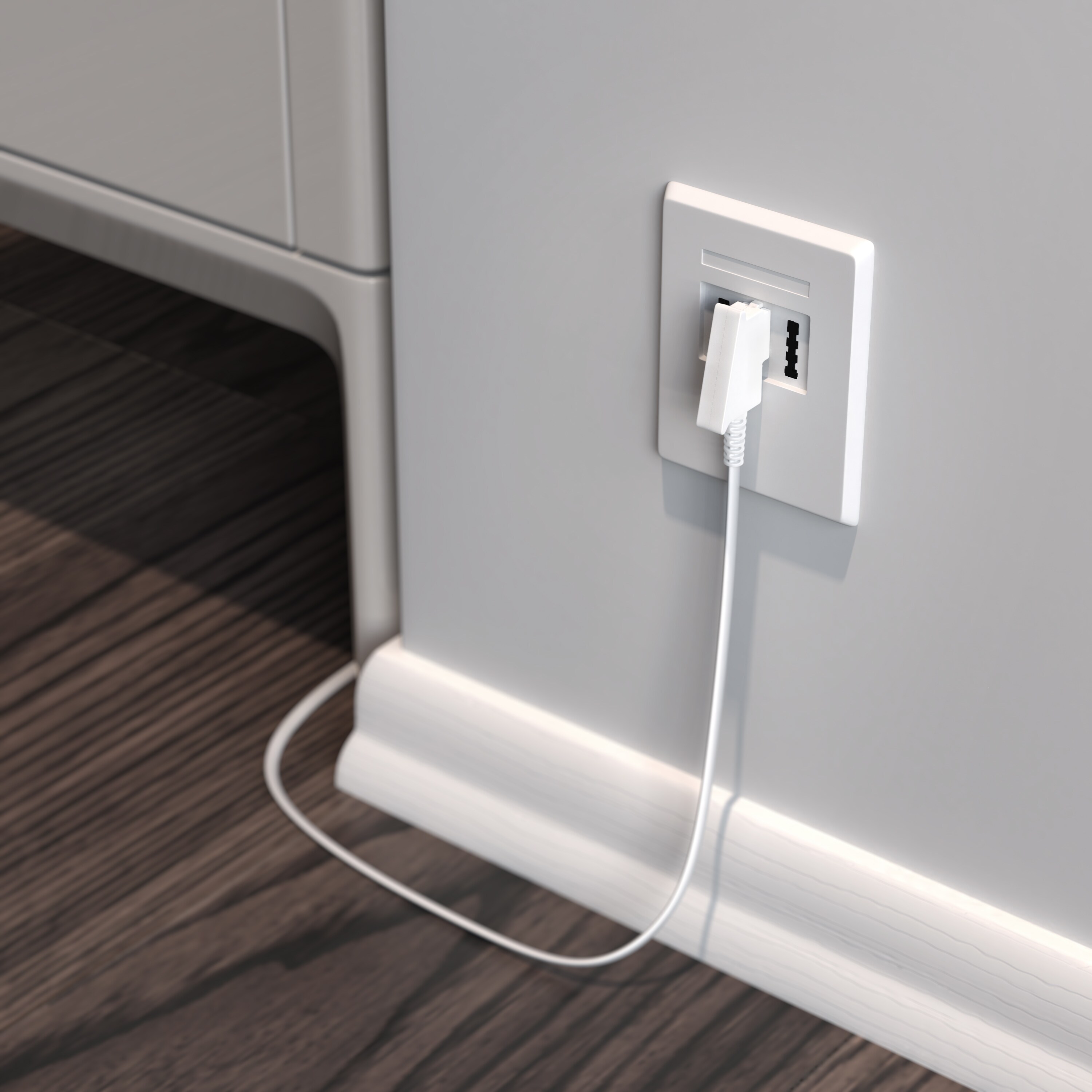 CSL - Internet Kabel Routerkabel - TAE-F Stecker auf RJ45 Stecker - 3m - Internetkabel - Router an die Telefondose, TAE - weiß