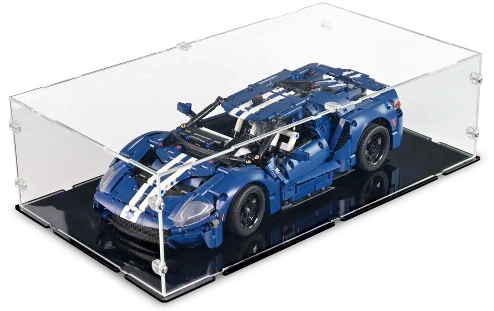 Baukasten Acryl-Display für LEGO 42154 Ford GT 2022Acry-Display-Box mit schwarzem Boden