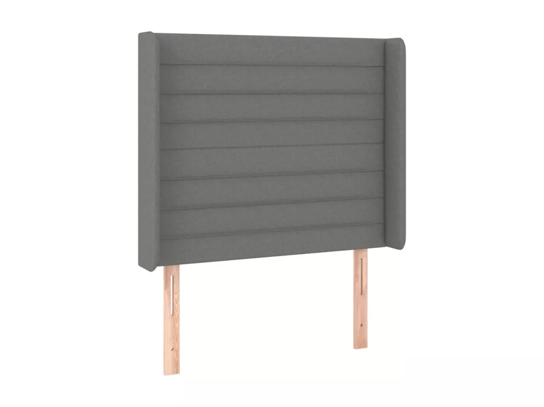 Sommier tapissier avec matelas et LED Gris foncé 90x190cm Tissu