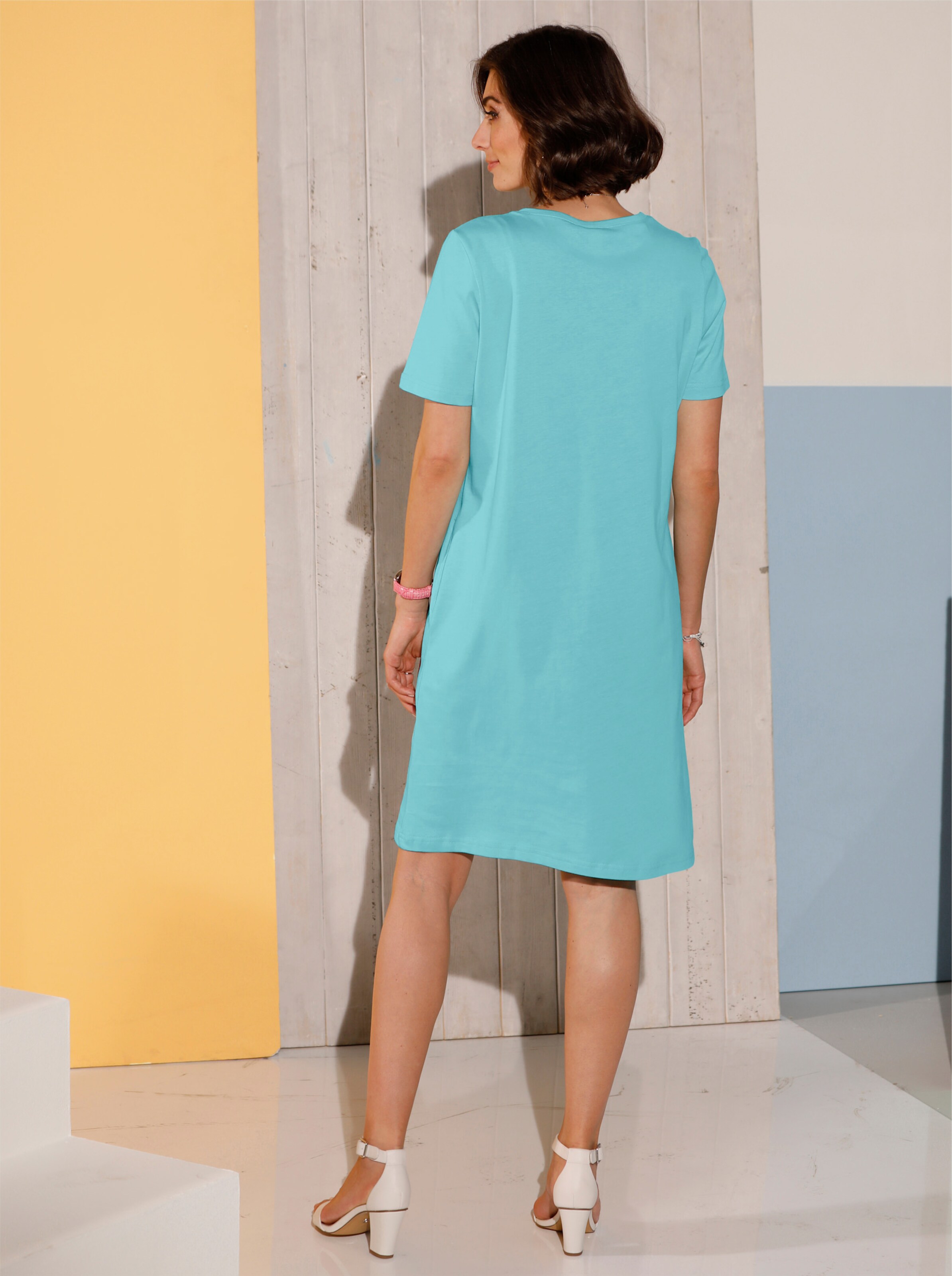 Shirtkleid mit Nahttaschen, reine Baumwolle