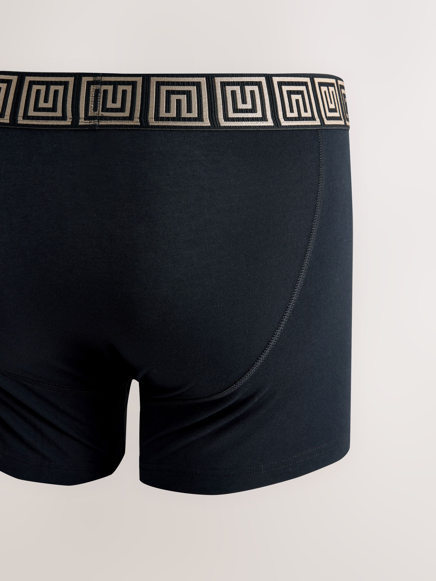 Zwarte taillebanden met metallic motief - Boxershorts van katoenrijk materiaal met A-voorkant