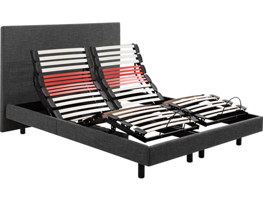 EPEDA - Sommier Electrique 2 x 90 x 200 Horizon 1820D gris fo + TDL + 2x balade équilibré