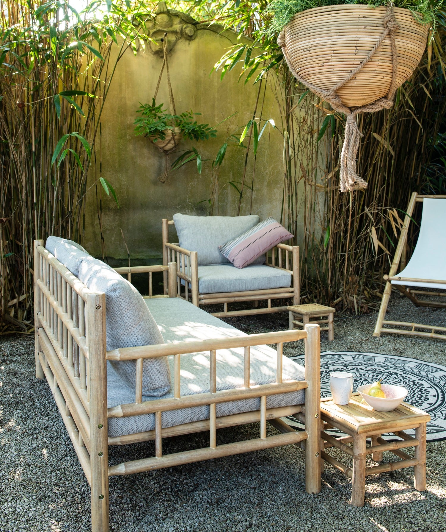 Intratuin 3-zits loungebank Jim naturel