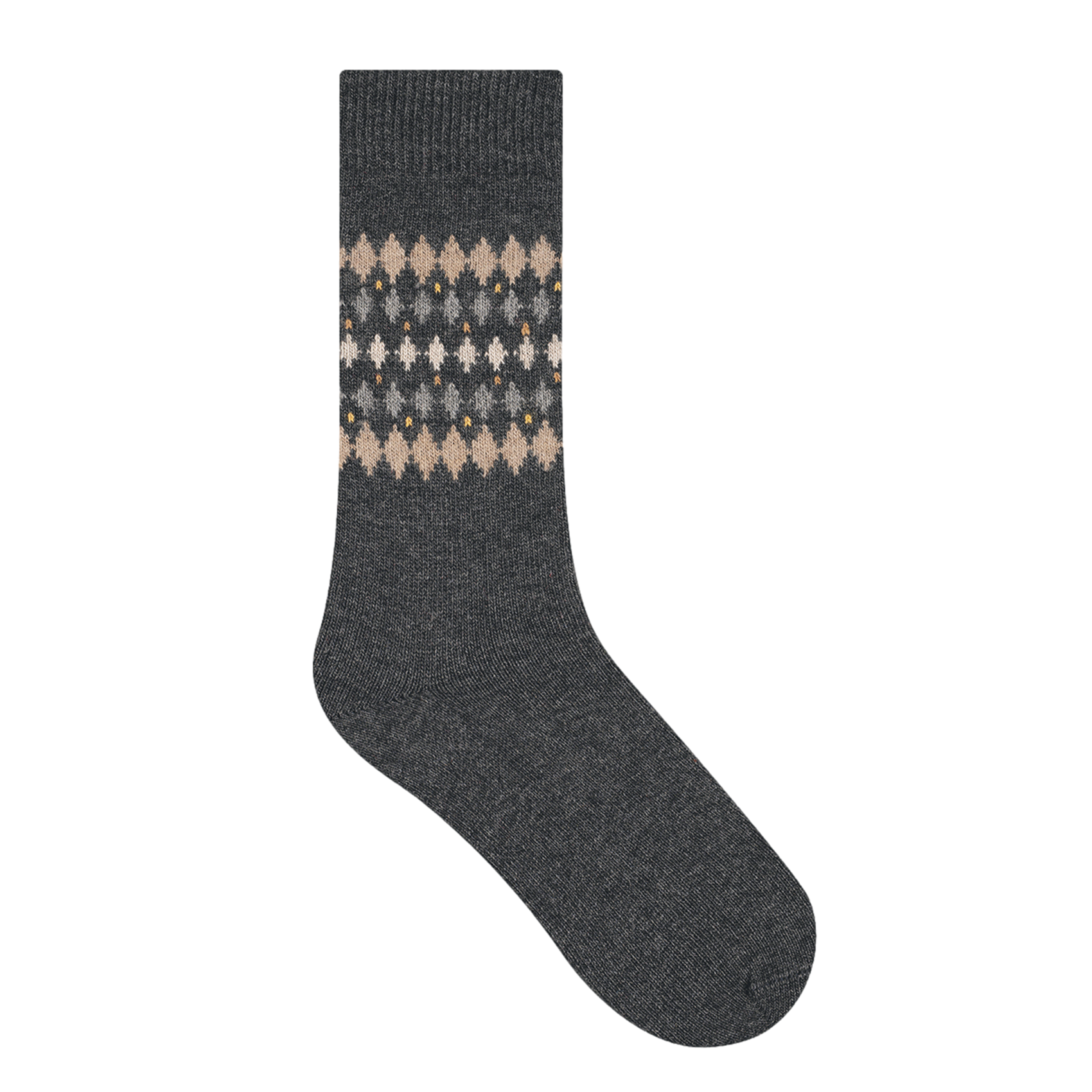 LOSANGES - Chaussettes jacquard en laine mélangée | Gris