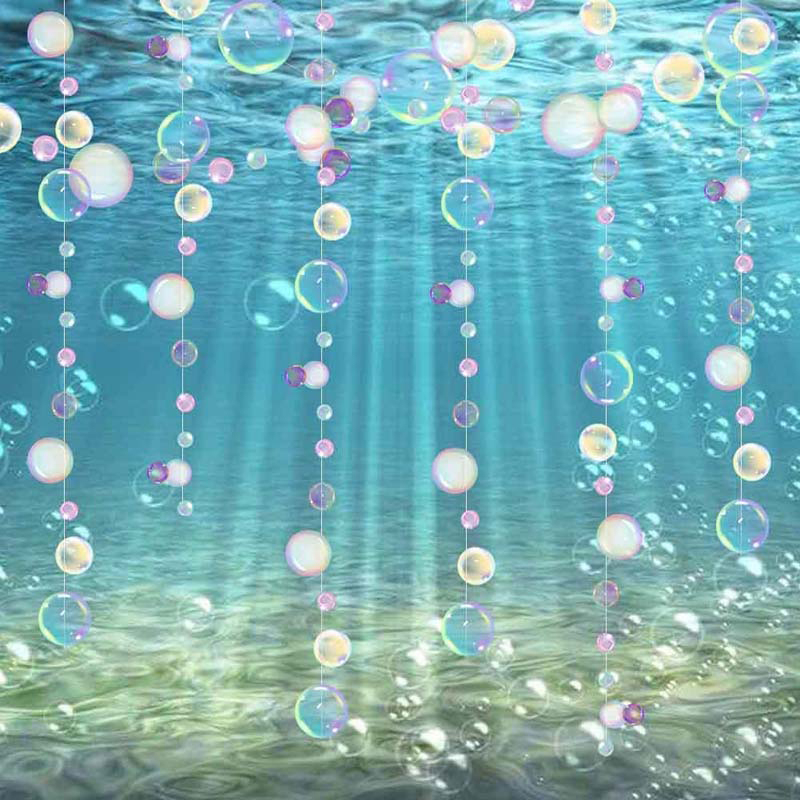 (2m) Bubble Girlande Meerjungfrauen Party Dekoration Wasserblasen Accessoire Banner - Dunkelblau / Grün