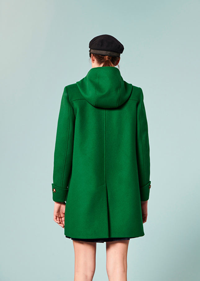 Manteau Manoellivert en velours de laine