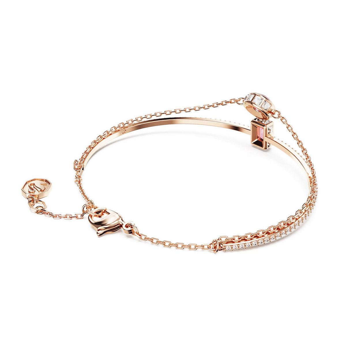 Bracelet-jonc Swarovski Stilla centre rose doré rose