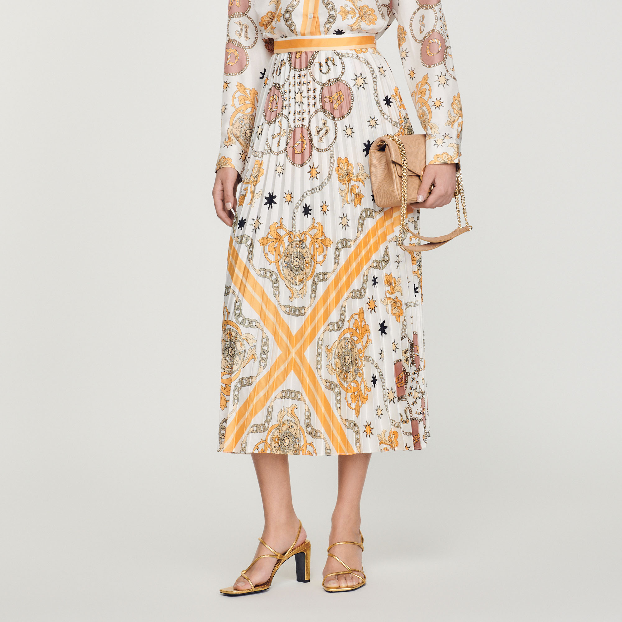 Jupe plissee imprime foulard