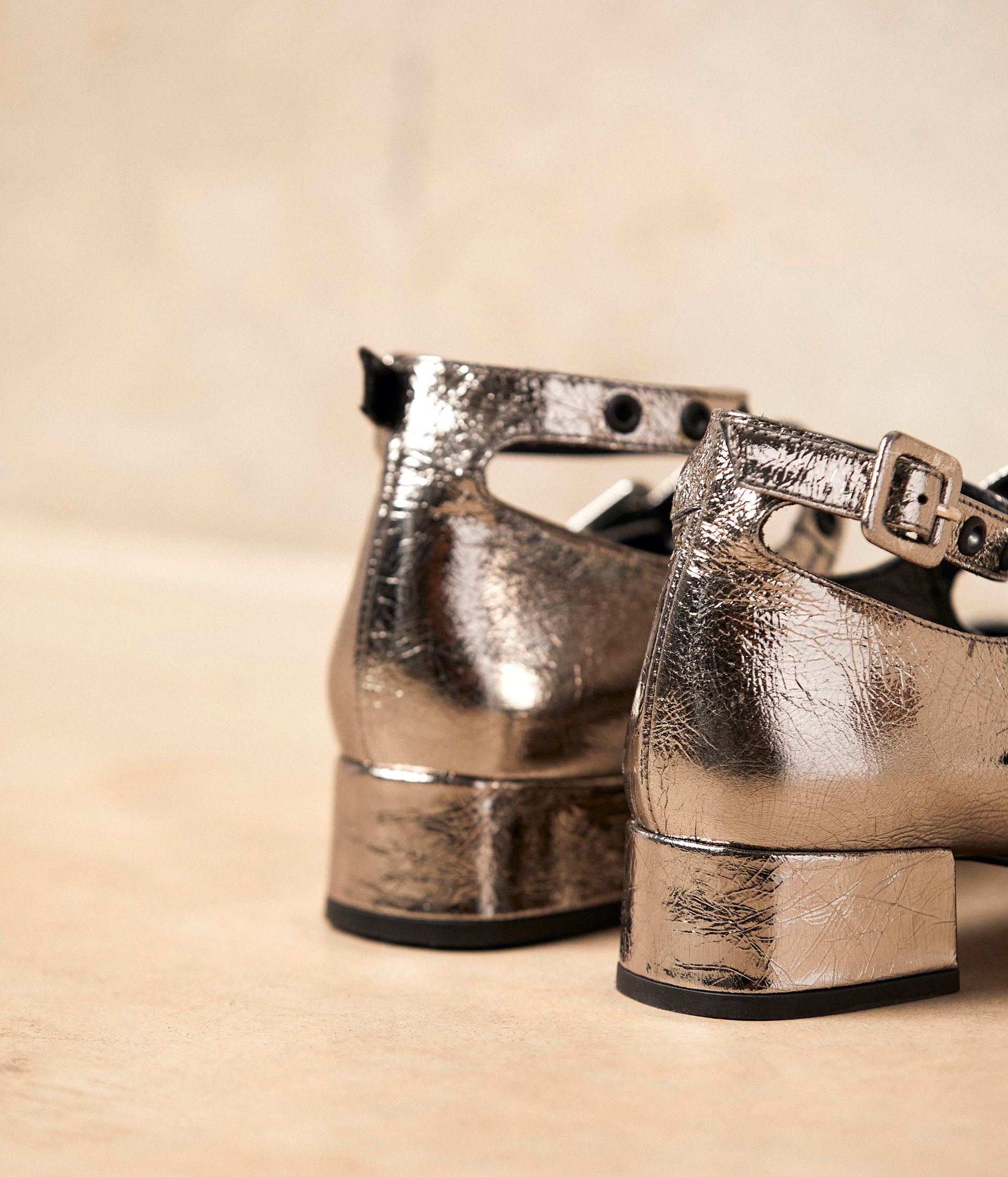 Babies cuir argent Auréa