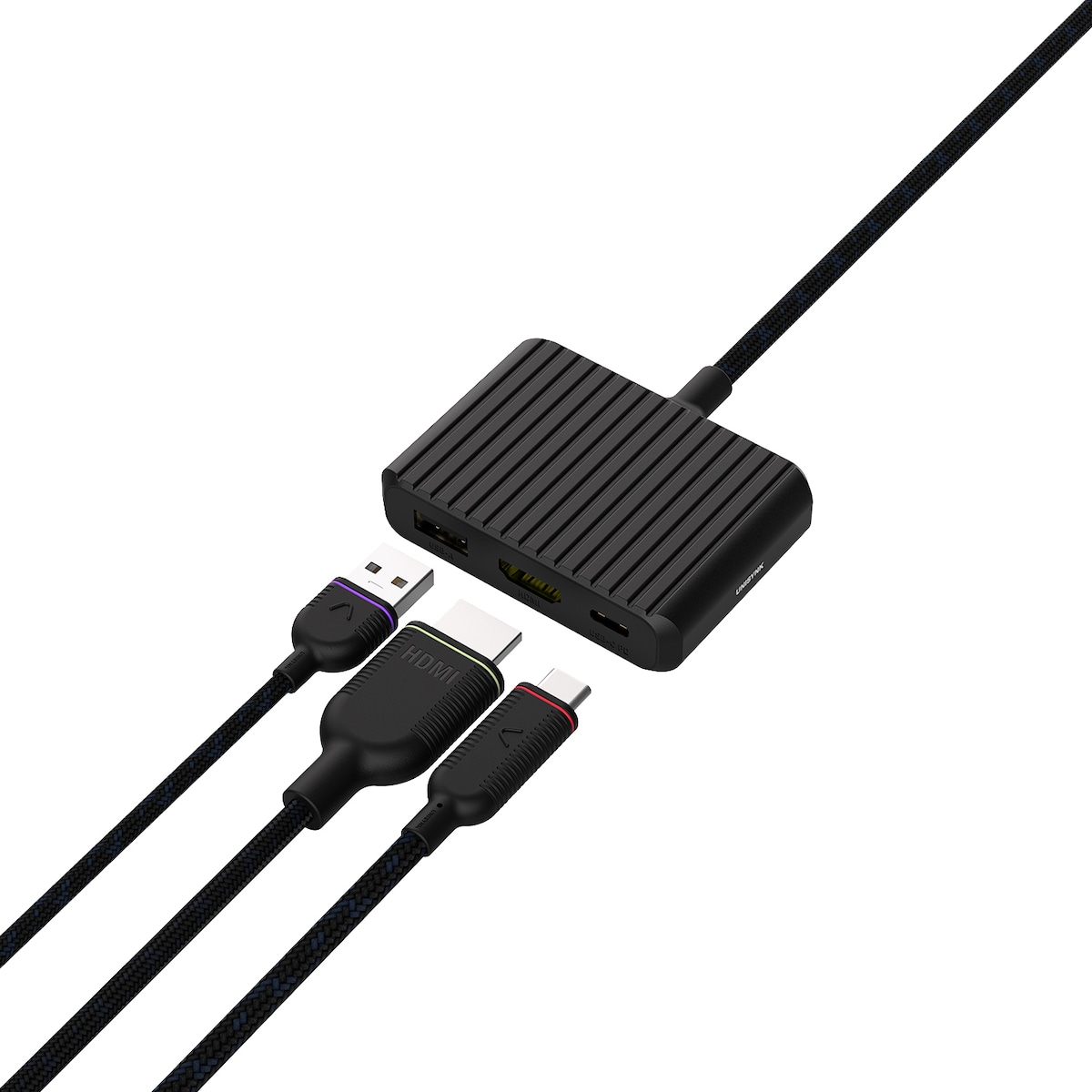 Unisynk 3-Port USB-C hub (sort)