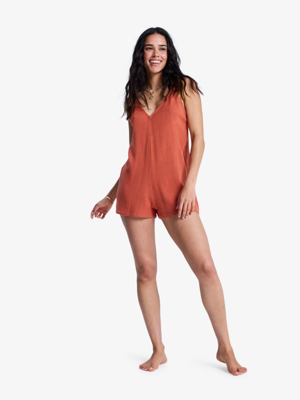 Nazare Surf Spot Combishort de plage Orange Femme