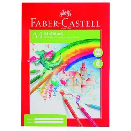 Faber-Castell Zeichenblock, 100 Blatt, DIN A4, 5 Stück
