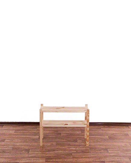 PROREGAL Timbercraft houten plank (H x B x D): 50 x 65 x 28,5 cm, draagvermogen plank: 35 kg, 2 planken, 1,4 cm dik, grenenhout, natuurlijke afwerking