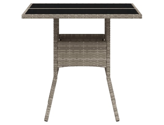 VIDAXL - Table de jardin avec dessus en verre gris clair résine tress...