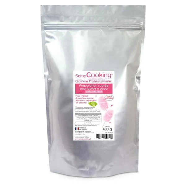 Préparation pour barbe à papa rose 400 g Scrapcooking