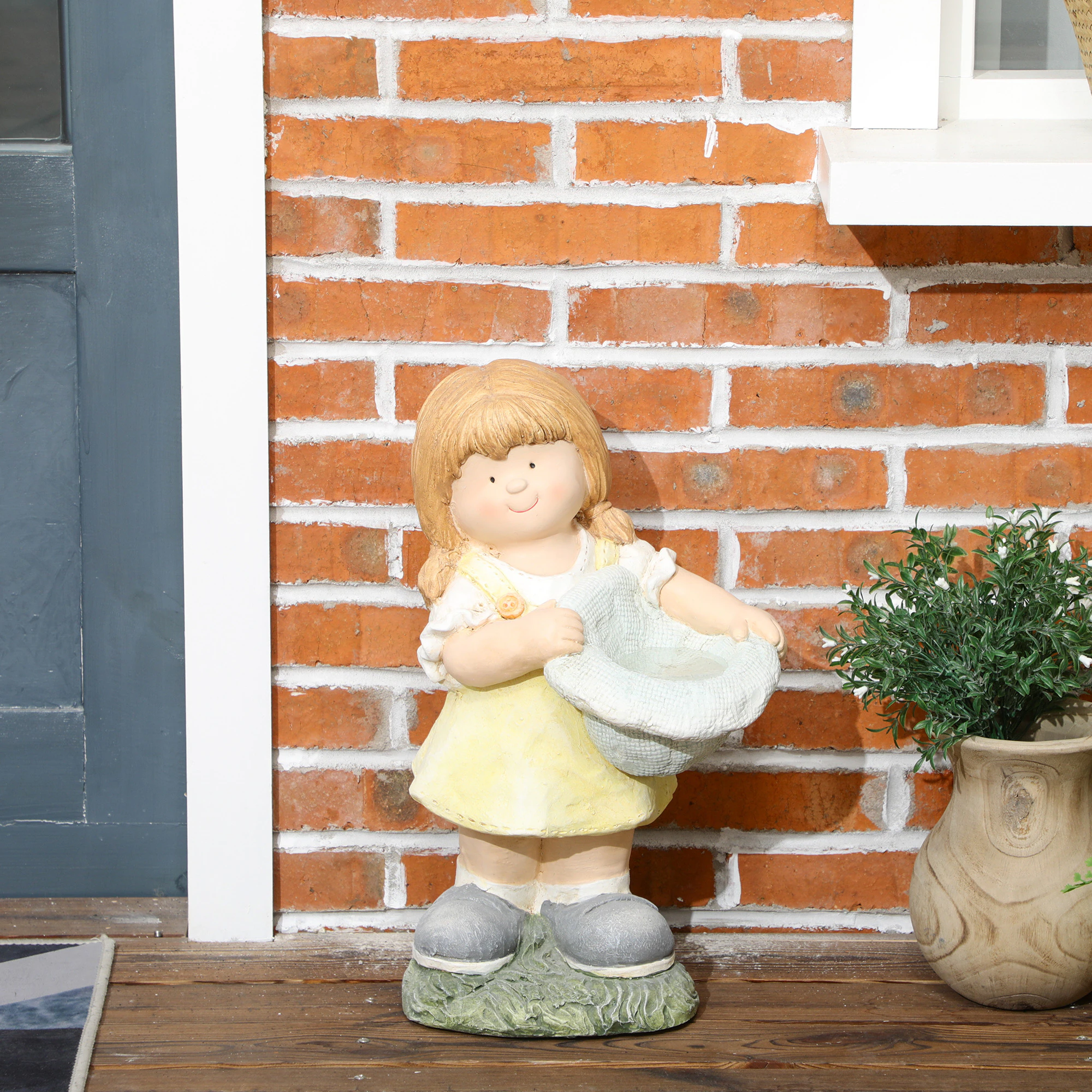 Outsunny Gartenfigur mit Hut mehrfarbig 27L x 21B x 45H cm