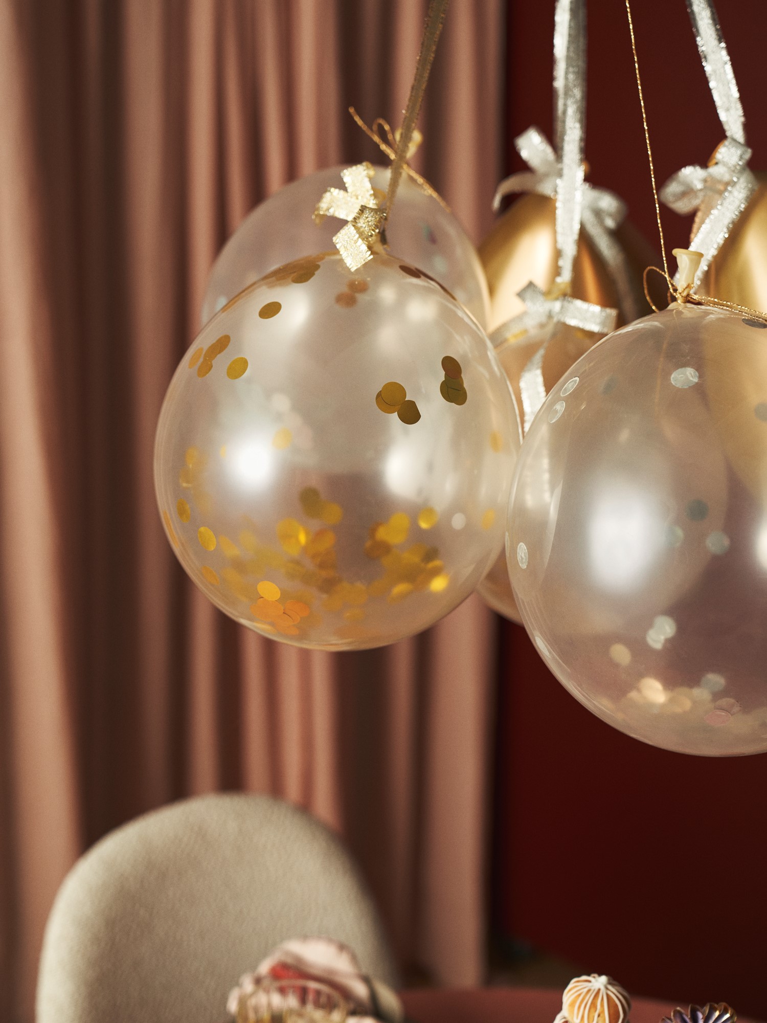 Balloner med konfetti | Latex. 30 cm. 6 stk. | Gold