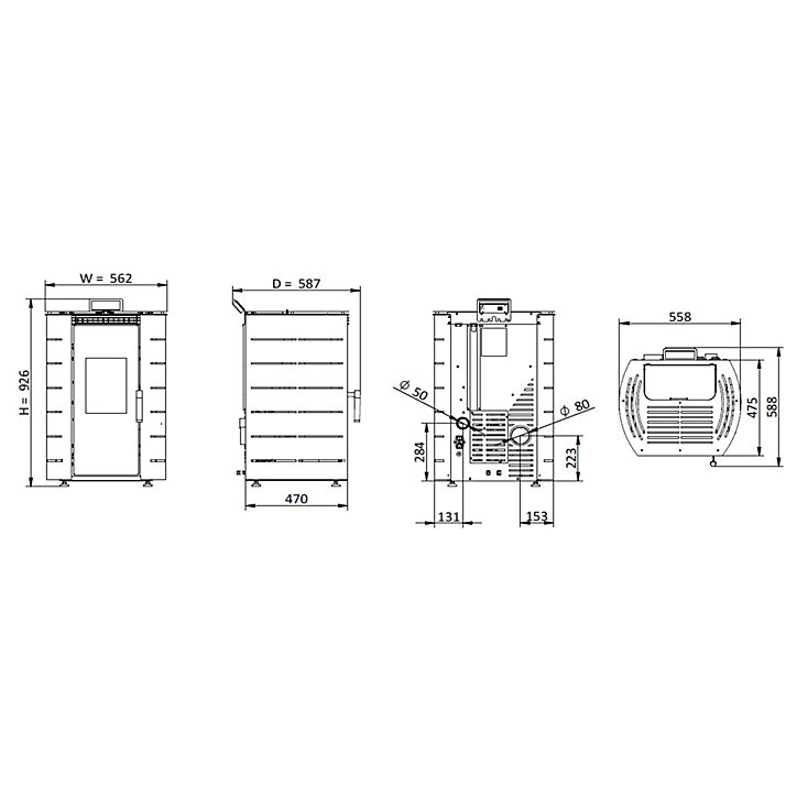 Poêle à granulés Bestove Fifty 7kW noir