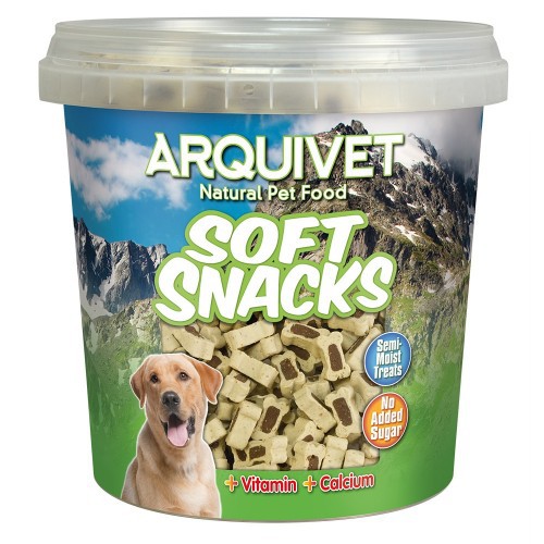 Petiscos Arquivet Soft Bones Duo para cães, sabor arroz e cordeiro.