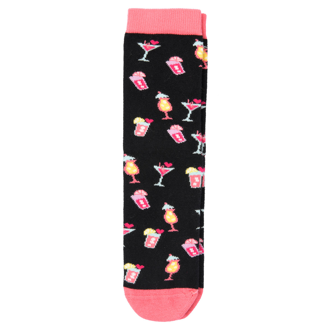 Gina Benotti 1 Paar Damen Socken mit Cocktails allover schwarz