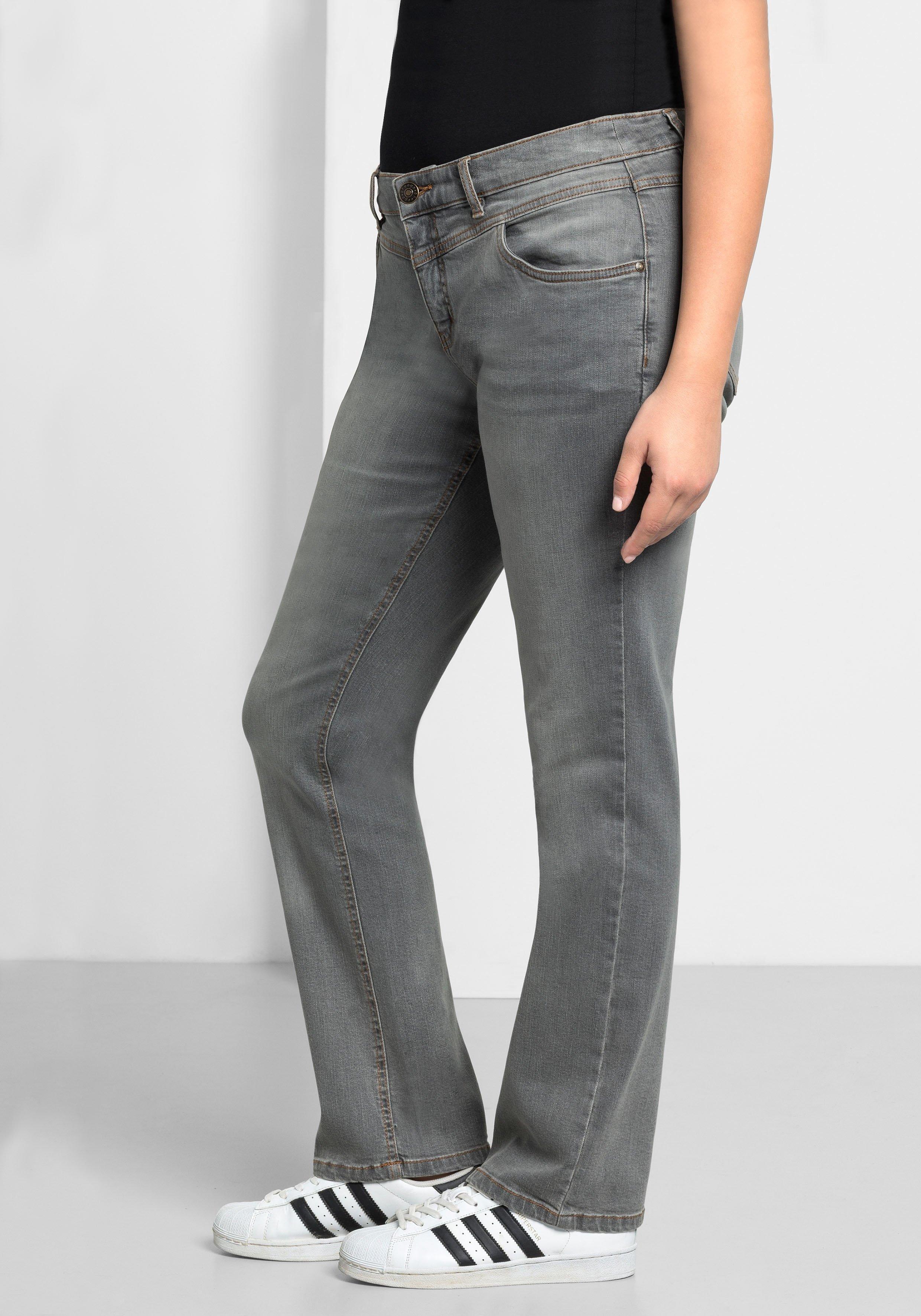 Gerade Jeans mit Used-Effekten