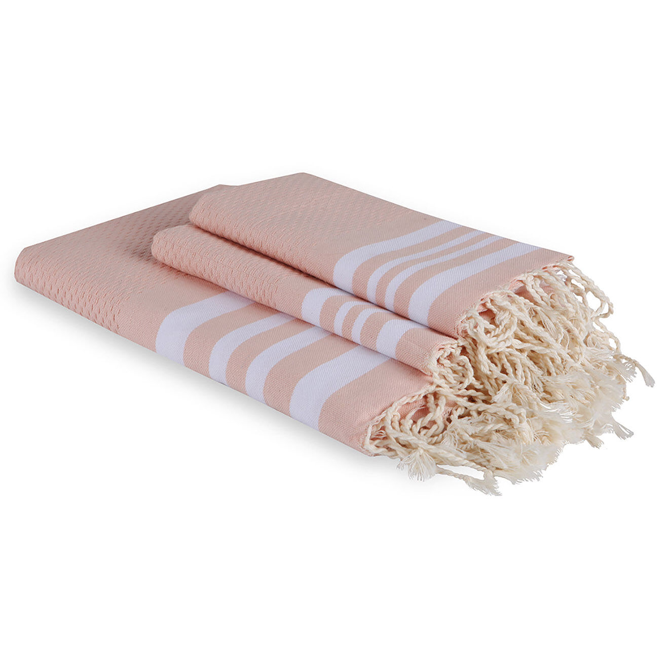 Febronie Foutas de bain Hamptons 3 pièces rose - 100x200 cm