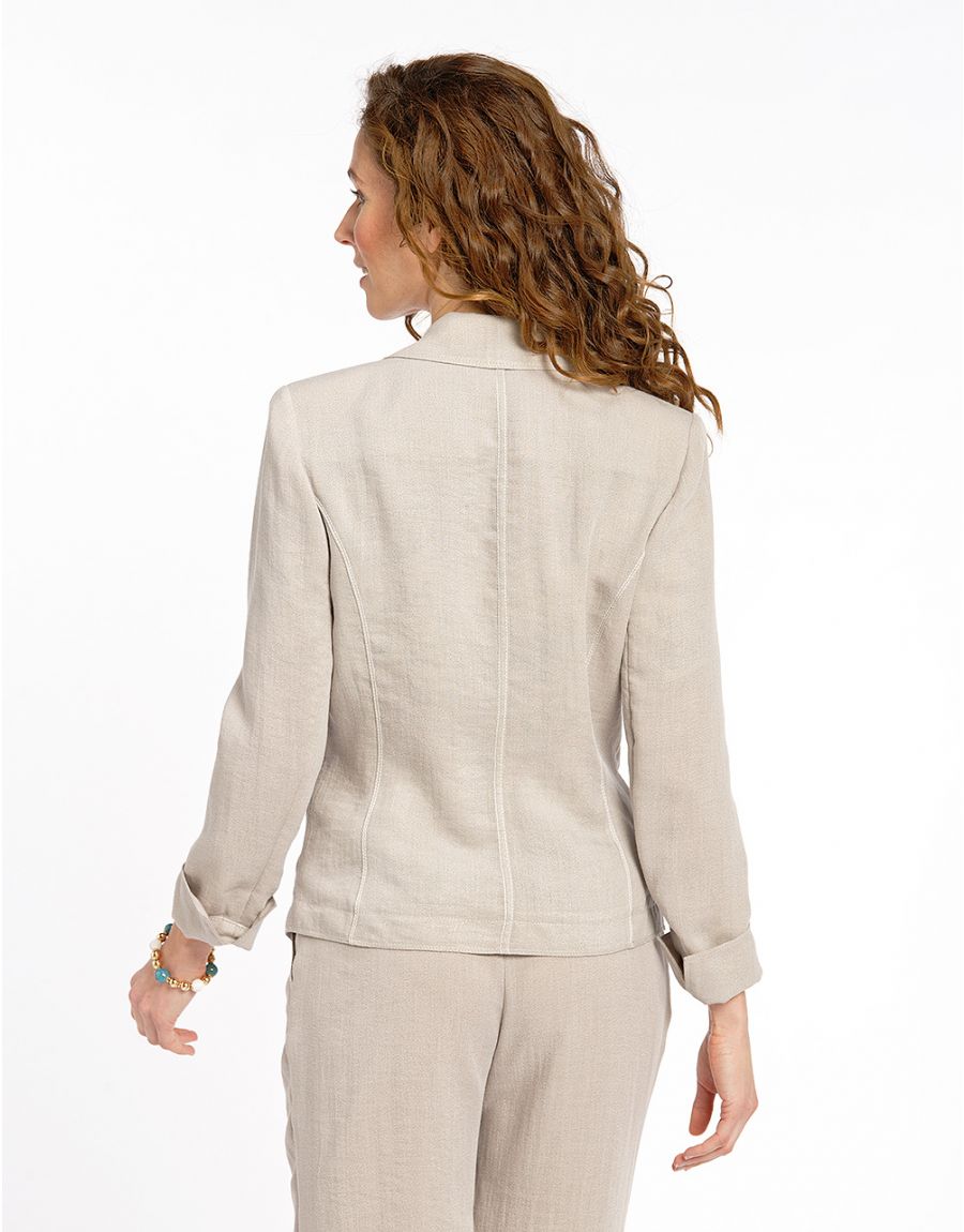 Veste beige col tailleur
