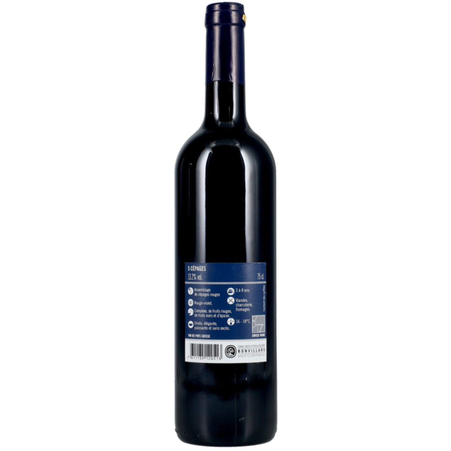 Vaud Assemblage Rouge 5 Cépages Cave de Bonvillars -75cl