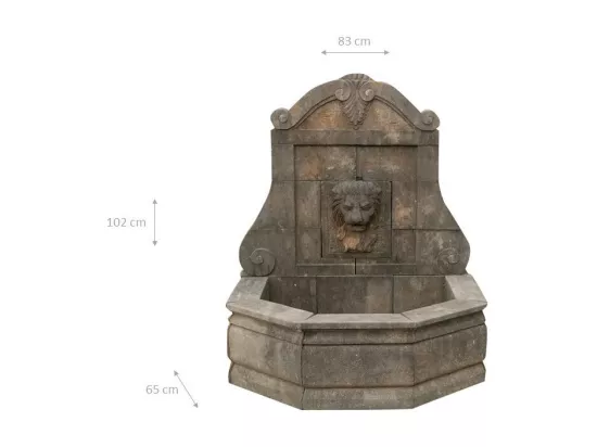 BISCOTTINI Fontaine - Mur en Pierre - Décorative - Fontaine de Jardin - Extérieur - Fontaine Murale - Dosseret - Décoration Murale - Décoration de Jardin - 83x65x102cm