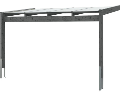 SKAN HOLZ Novara terrasoverkapping met paalbeugels 450x259 cm grijs