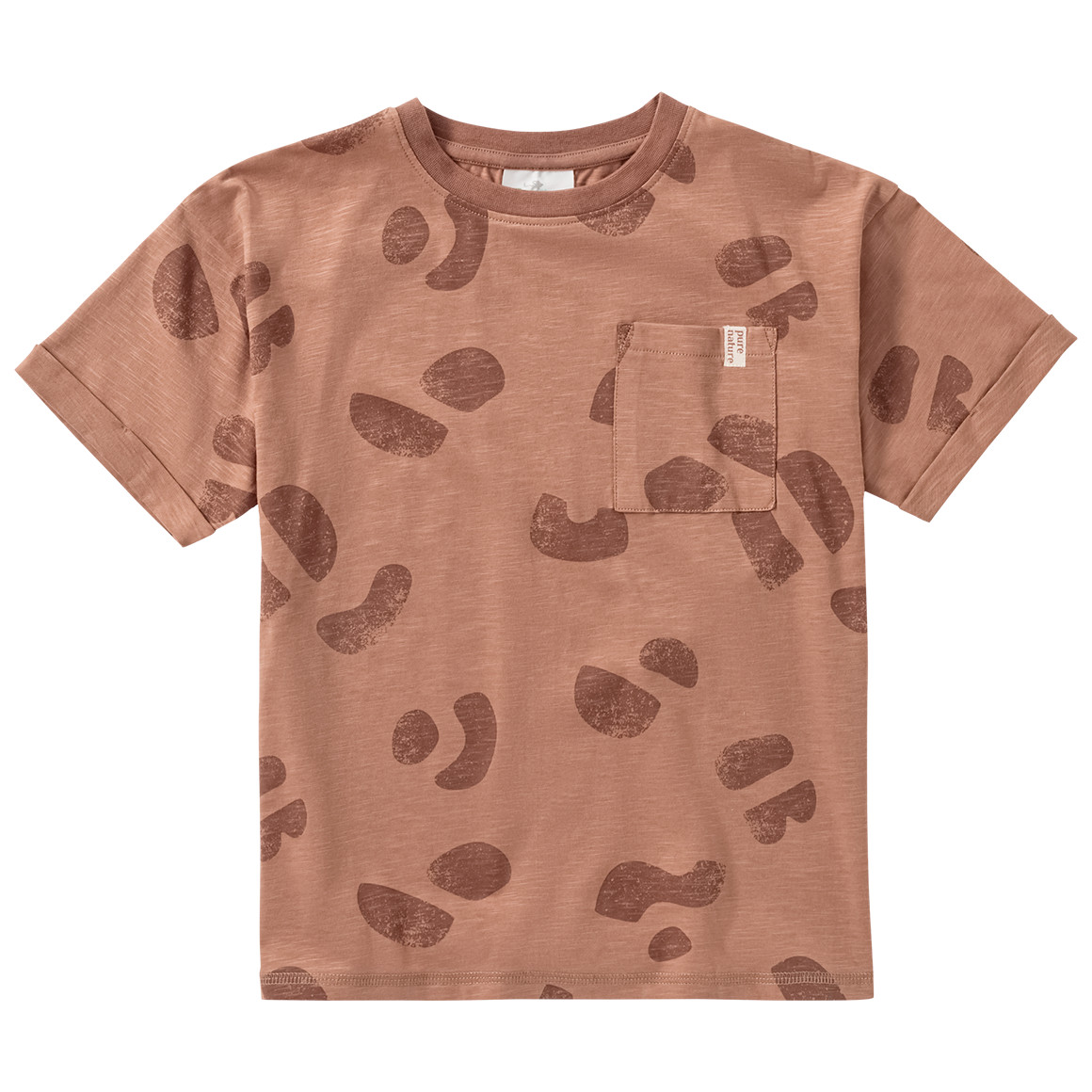 Topolino Pure Collection 2 Jungen T-Shirts mit Flammgarn terracotta / hellbeige