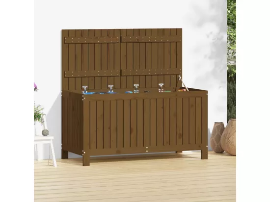 Boîte de rangement de jardin Marron miel 121x55x64 cm Bois pin